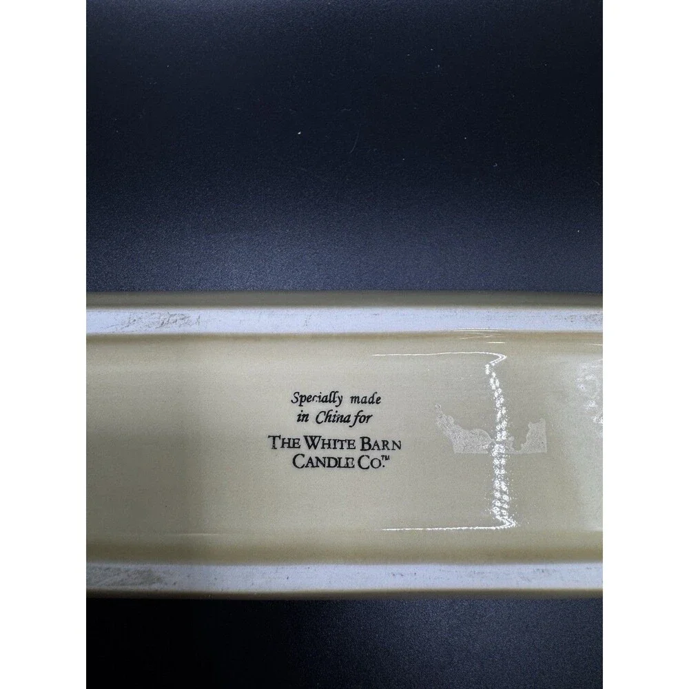 White Barn Candle Co Olive Ceramic Candle Tray Plate 10.5” Mediterranean Decor